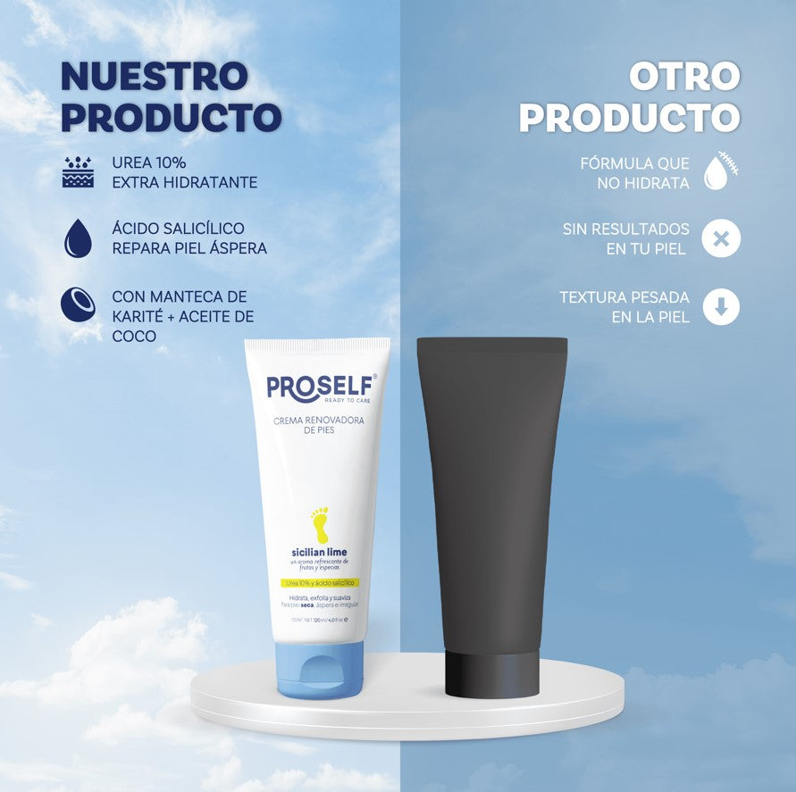 Crema Renovadora para Pies Proself 120 ml Hidrata, Suaviza y Repara la Piel | PROSELF
