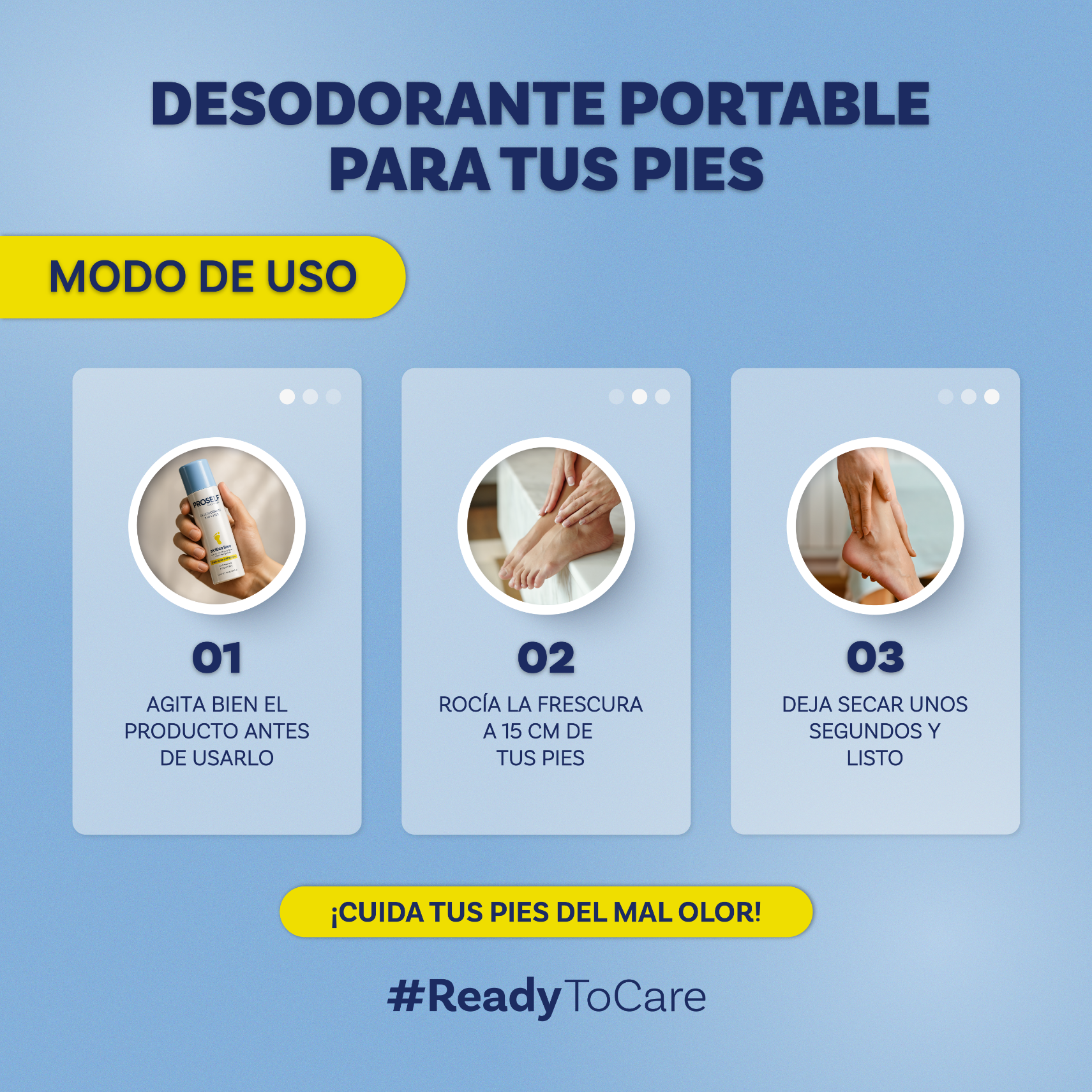 Desodorante para Pies Travel en Aerosol 99 ml Control de Mal Olor y Sudoración | PROSELF (Copia)