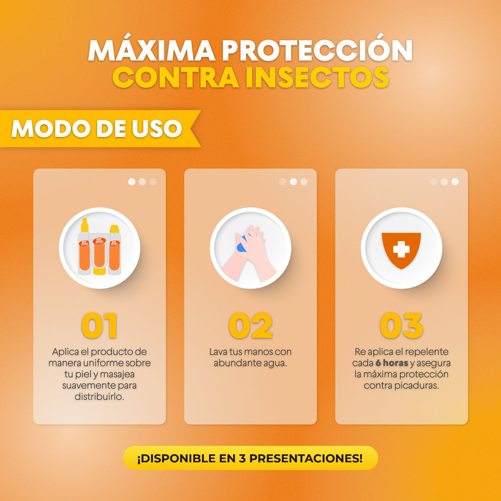 Caja 12 Piezas Spray Repelente de Mosquitos Active 250 ml uso diario | BYE BITES!