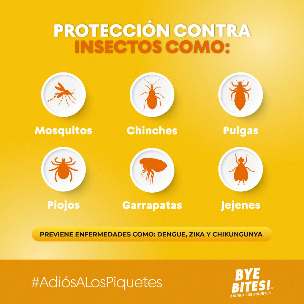 Caja 12 Piezas Repelente de Mosquitos e Insectos Forte Spray 100 ml – Protección 8 Horas | BYE BITES!