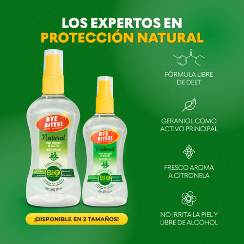 Caja 12 Piezas Repelente de Mosquitos en Spray Natural 245 ml Familiar | BYE BITES!