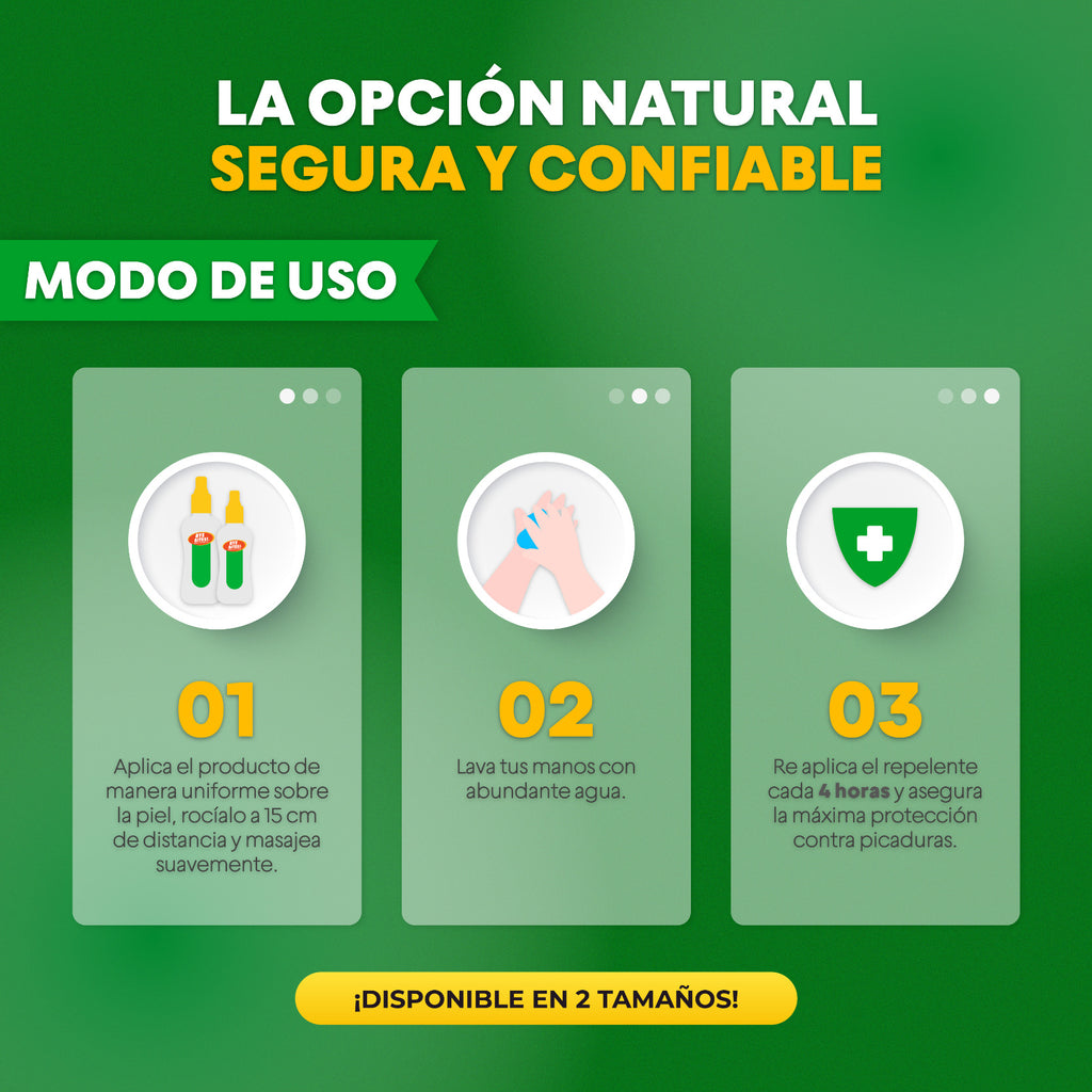 Caja 12 Piezas Repelente de Mosquitos en Spray Natural 245 ml Familiar | BYE BITES!