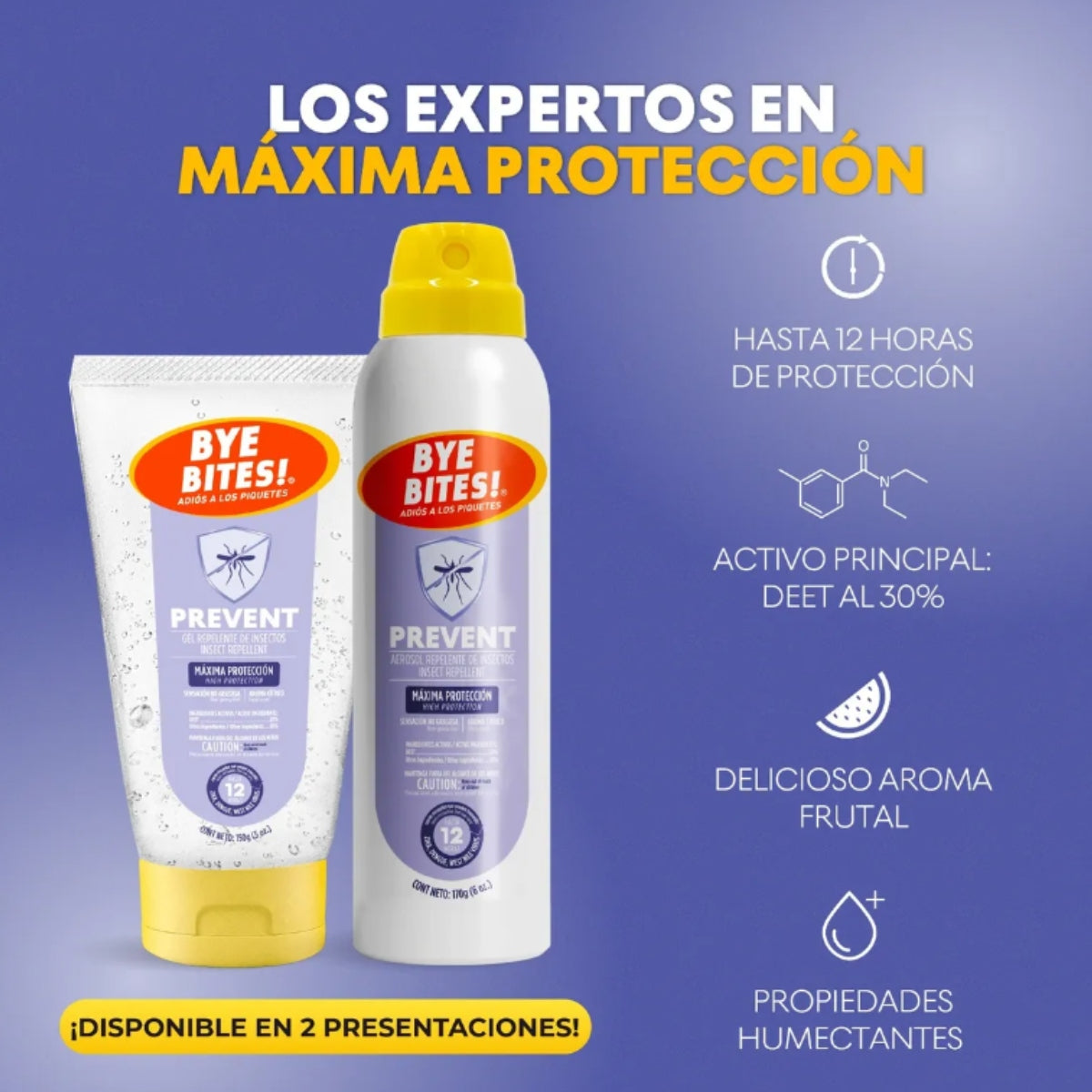 Gel Repelente de Mosquitos e Insectos Prevent 150 ml – Protección 12 Horas | BYE BITES!