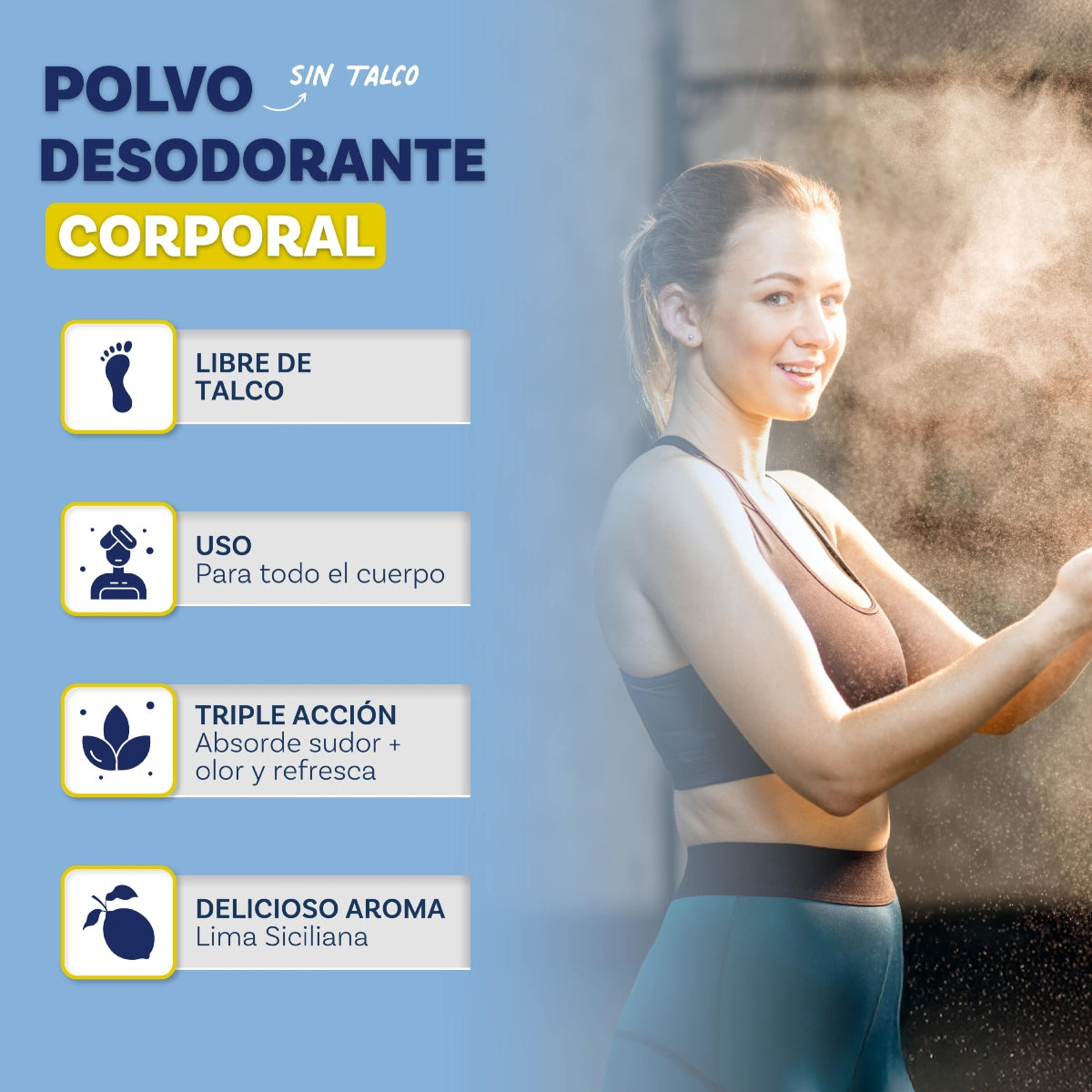 Polvo Desodorante para Pies Proself 110g Libre de Talco Control de mal Olor y Humedad | PROSELF