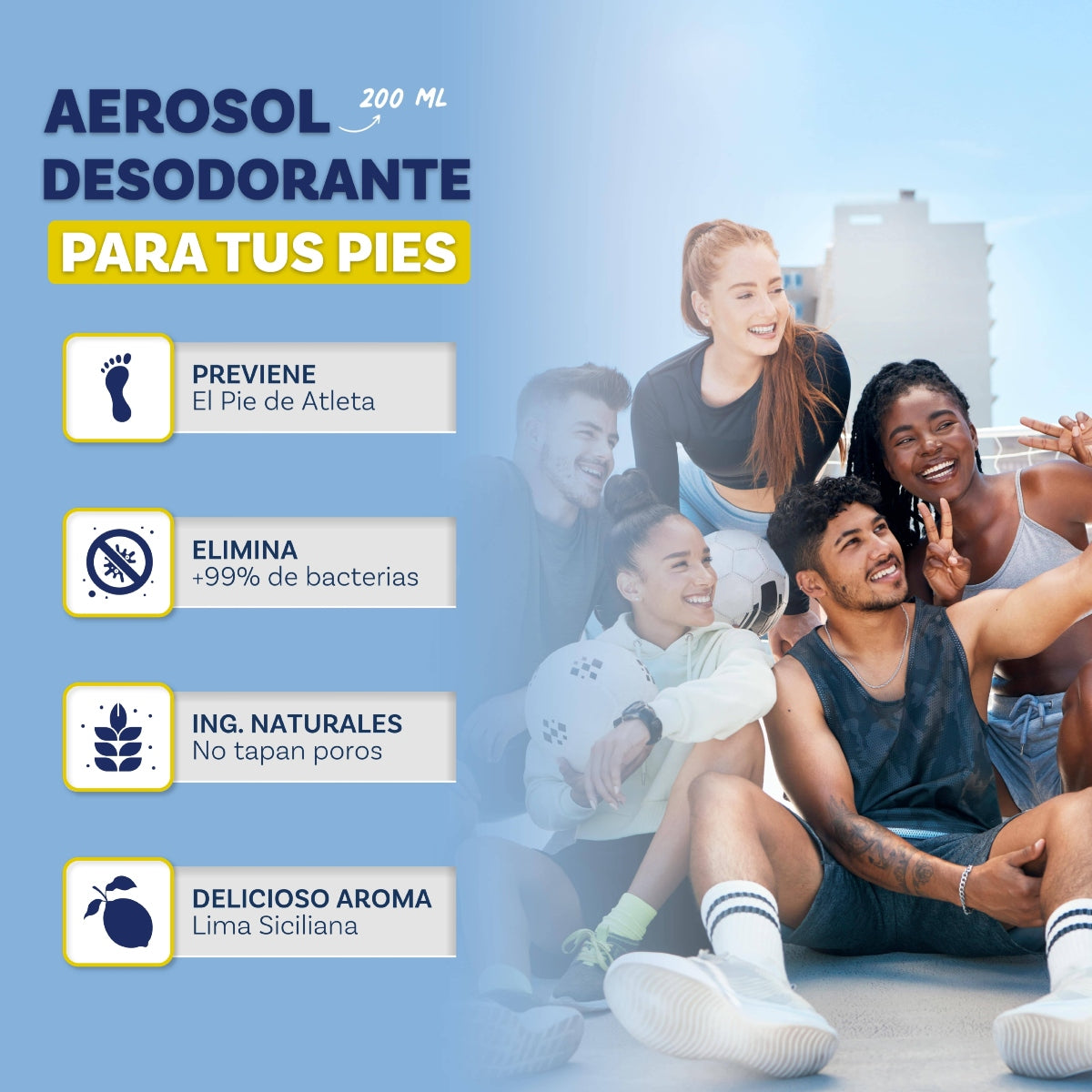 Desodorante en Aerosol para Pies 200 ml Control de Mal Olor y Sudoración | PROSELF