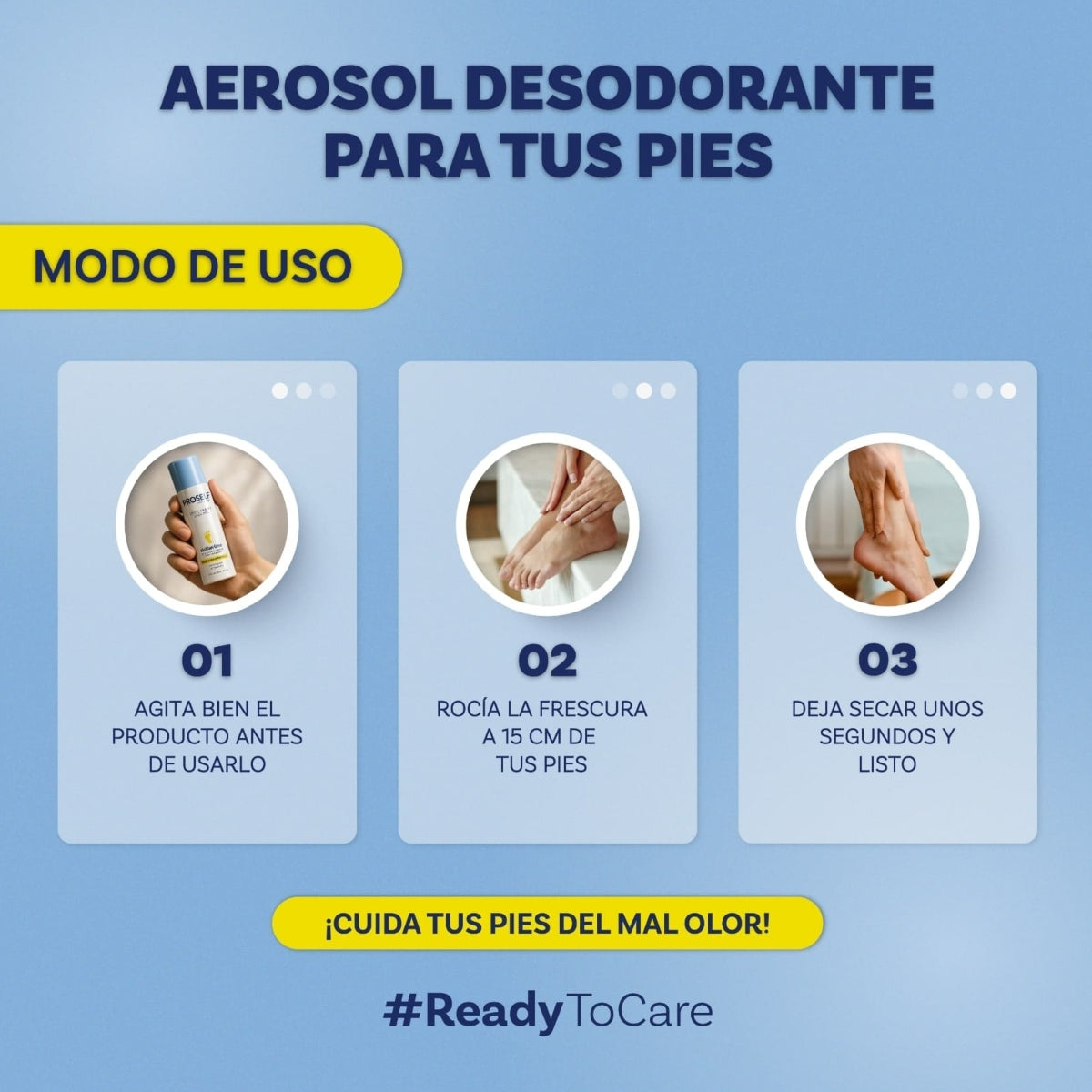 Desodorante en Aerosol para Pies 200 ml Control de Mal Olor y Sudoración | PROSELF