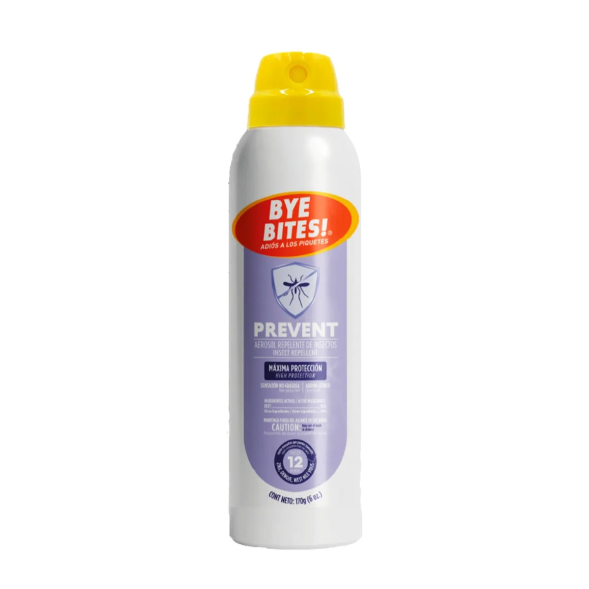 Repelente de Mosquitos e Insectos Prevent Aerosol 170 g - Protección 12 Horas | BYE BITES!
