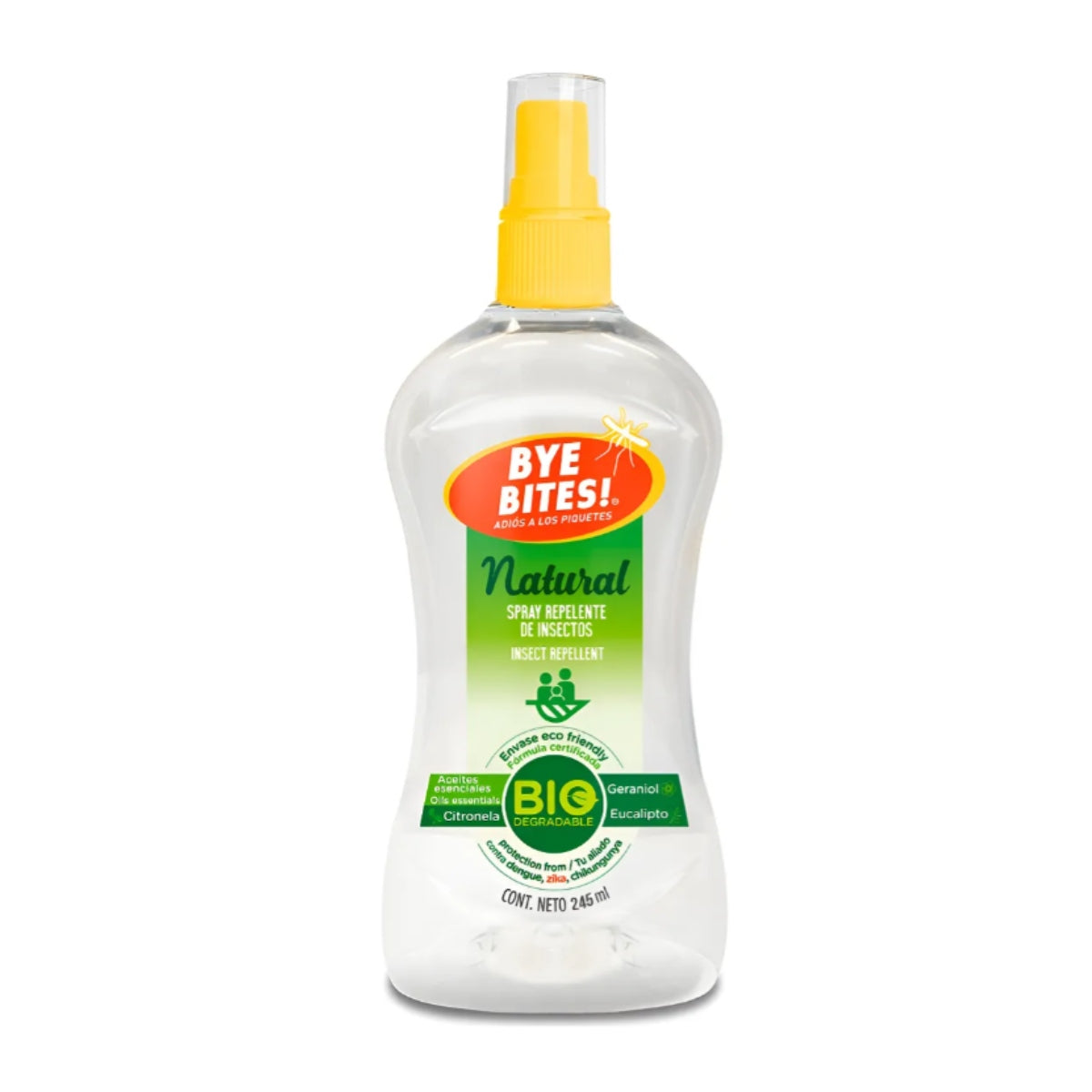 Repelente de Mosquitos en Spray Natural 245 ml Familiar | BYE BITES!