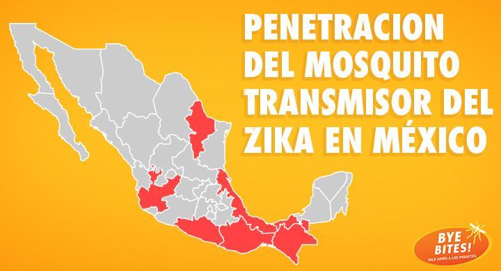 Mapa: penetración del Zika en México