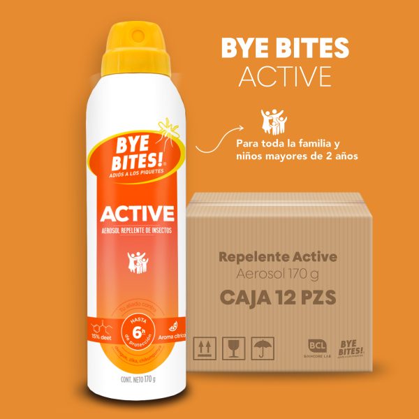 Repelente de Mosquitos en Aerosol Caja 12 pzs Active 170 g - Imagen 2