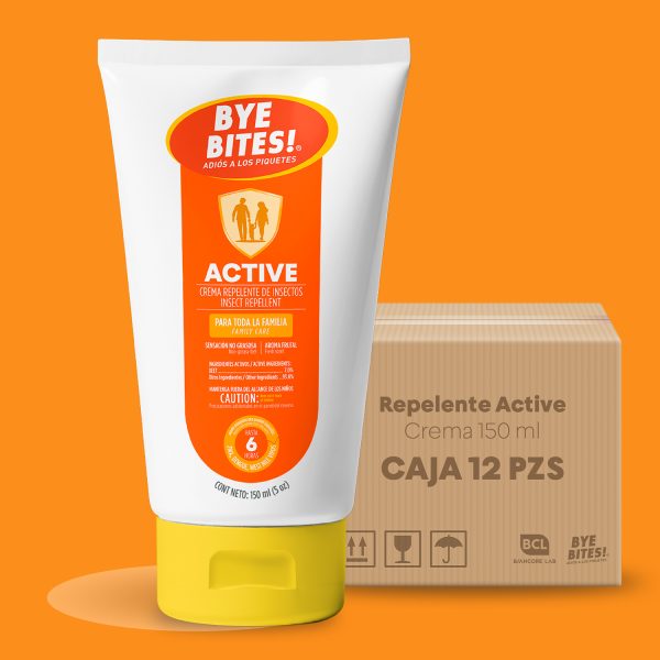Repelente de Mosquitos en Crema Caja 12 pzs Active 150 ml